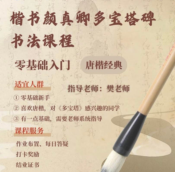 【书法课程】楷书颜真卿多宝塔碑 零基础入门 唐楷经典