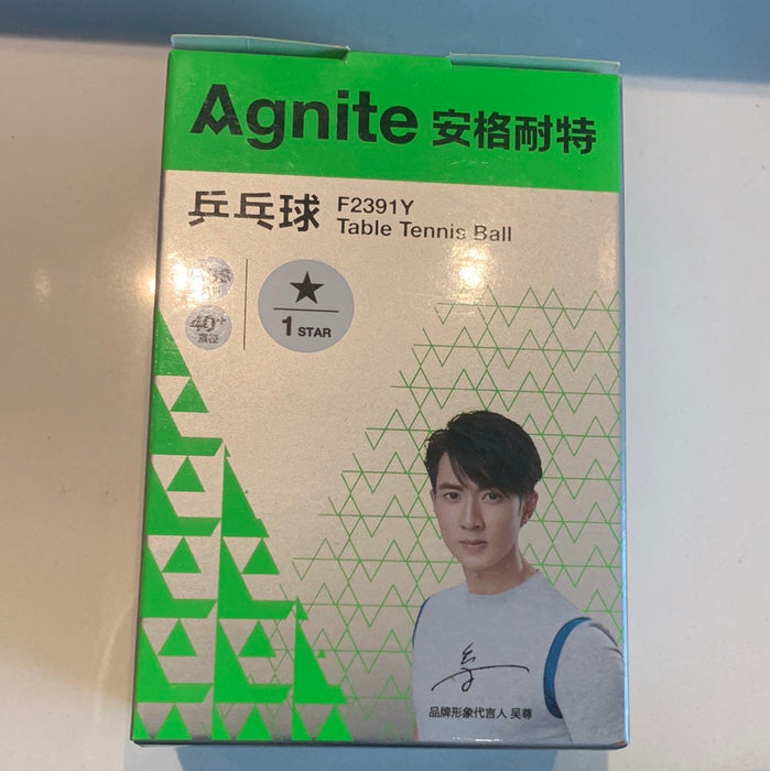AGNITE F2391Y Table Tennis Ball‌安格耐特F2391Y乒乓球盒装