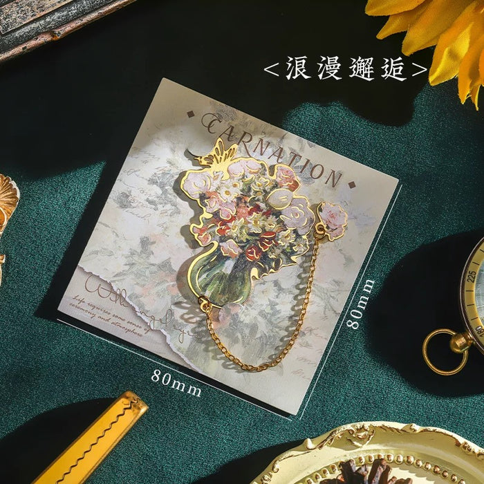 Artistic Metal Bookmark 静谧花语 金属书签：浪漫邂逅