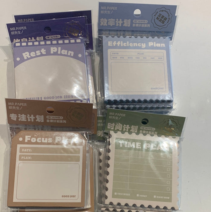 MR.PAPER Self Regularity Plan Series Memo Sticks 纸先生自律系列n次贴