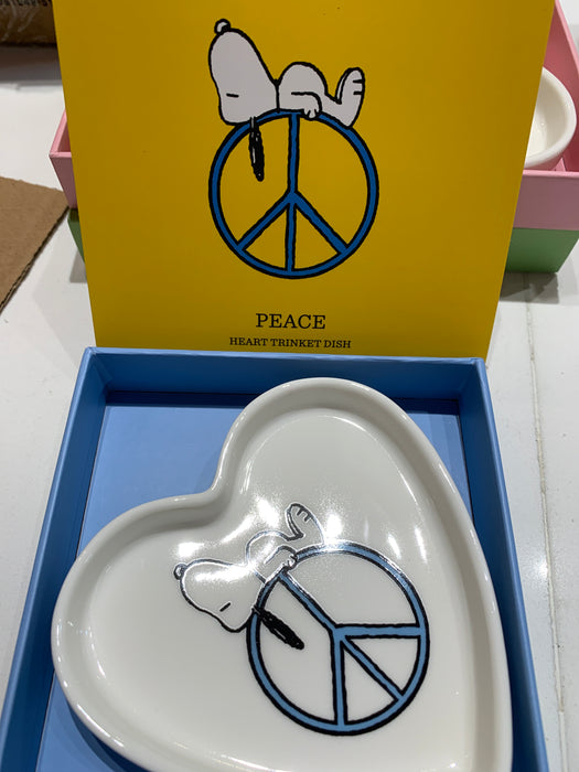 peanuts snoopy heart trinket dish peace