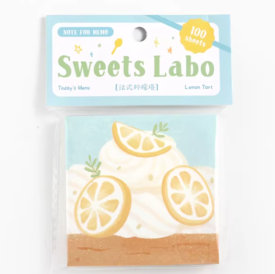 NOTE FOR 100 Sheets Squared Memo 方形便签纸 甜点研究室系列 法式柠檬塔