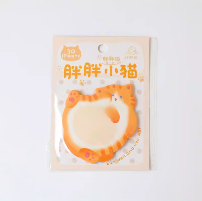 HAOSHILE Memo Sticks 30Pcs 好诗乐便利贴 胖胖小猫系列 胖胖猫 30张