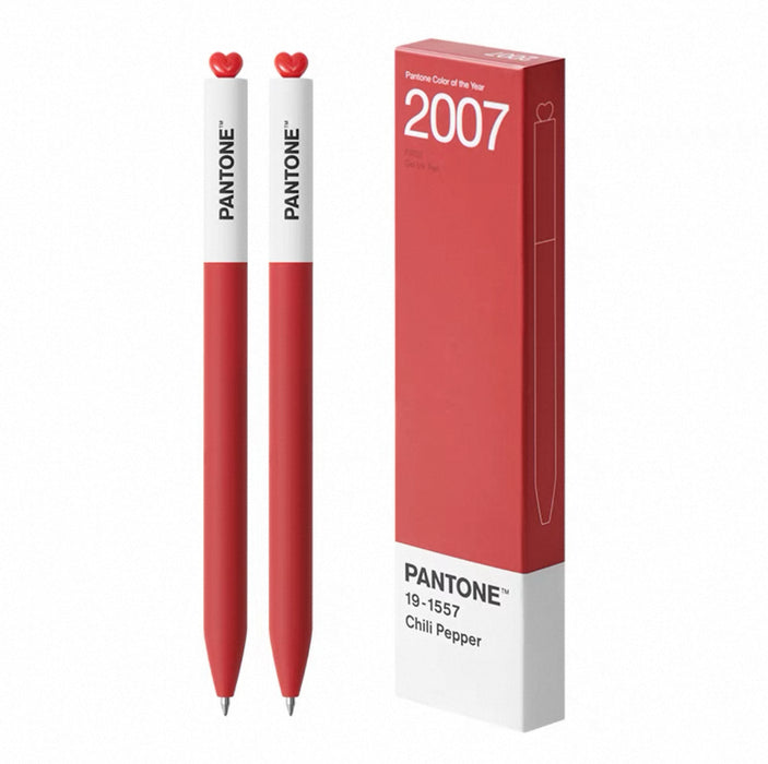 KACO FIRST & PANTONE GEL INK PEN 2007 Chili Pepper 0.5mm Black 19-1557 2pcs KACO FIRST初心潘通联名款PANTONE年度代表色中性笔0.5mm黑色墨水2支装-2007年 辣椒红
