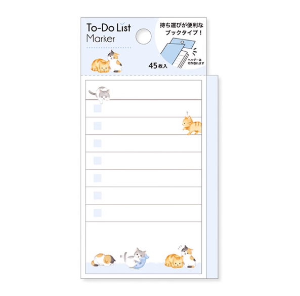 MIND WAVE To-Do List Marker - Cat 日本Mind Wave待办事项便利贴45枚 猫咪