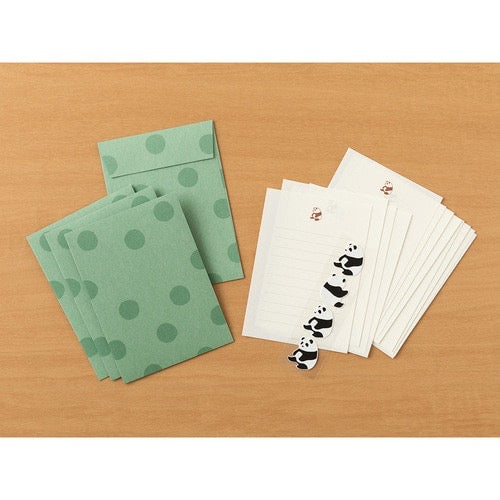 Midori Letter Set with Animal Stickers - Panda Pattern日本MIDORI信笺套装 附带动物贴纸 熊猫