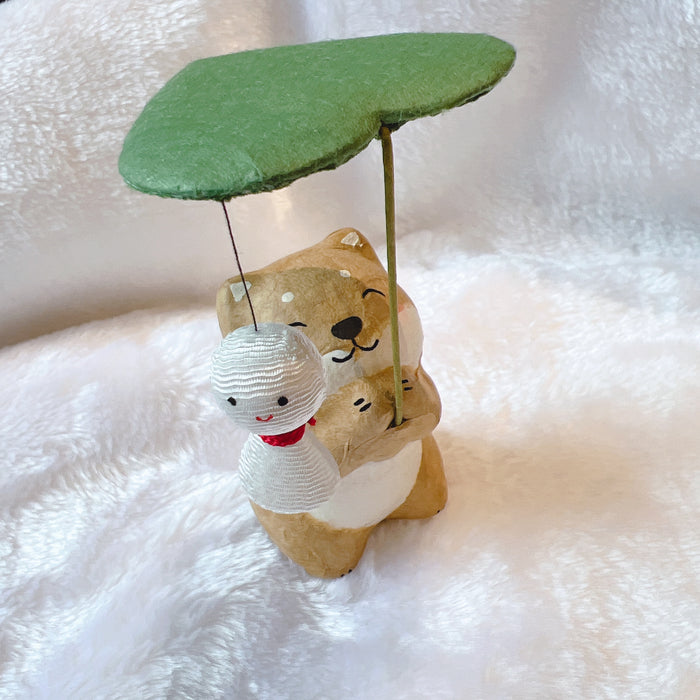 Dog Figurine 6-926C 荷叶柴犬雕像