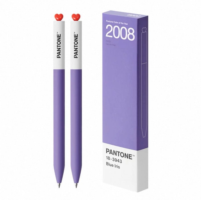 KACO FIRST & PANTONE GEL INK PEN 2008 Blue Iris 0.5mm Black 18-3943 2pcs KACO FIRST初心潘通联名款PANTONE年度代表色中性笔0.5mm黑色墨水2支装-2008年 鸢尾蓝