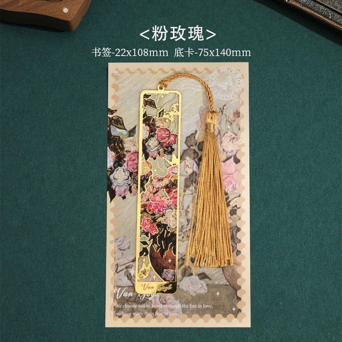 Artistic Metal Bookmark 繁花掠影 金属书签：粉玫瑰