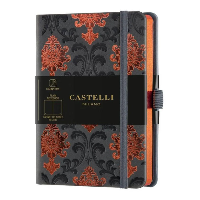 Castelli Copper and Gold Series Notebook - Copper Baroque,Plain,13x21cm 意大利Castelli铜与金系列高端笔记本 - 巴洛克铜纹 空白 13x21cm
