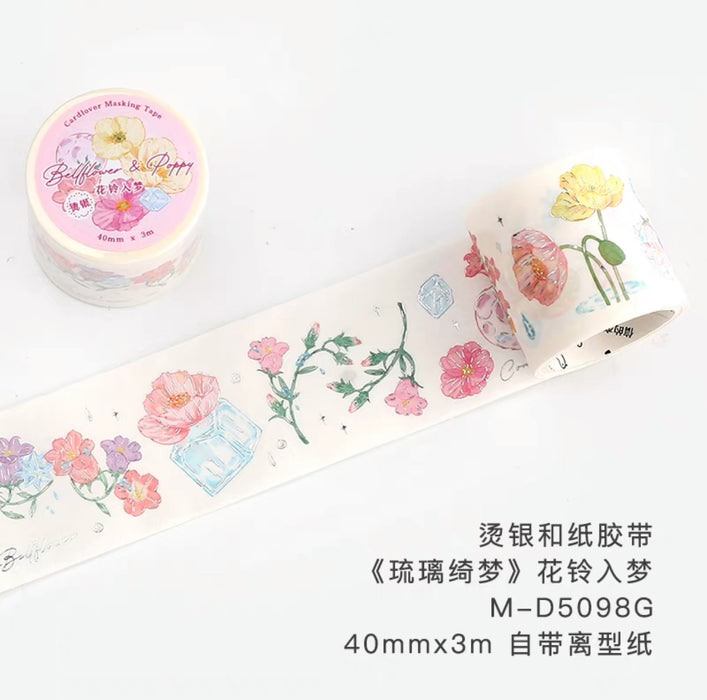 CardLover Foil-stamped Decorative Washi Tape 信的恋人 烫银和纸胶带 琉璃绮梦 花铃入梦
