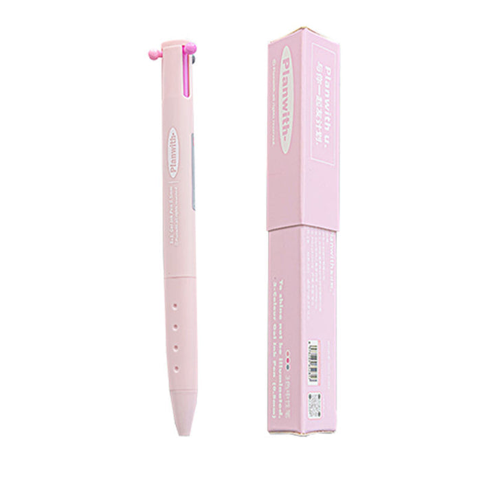 PLANWITH 3in1 Gel Pen Pink友计划三色按动中性笔 樱花色