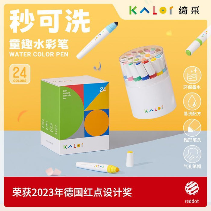 Kalor Water Color Pen 24colors 绮采 秒可洗水彩笔 24色