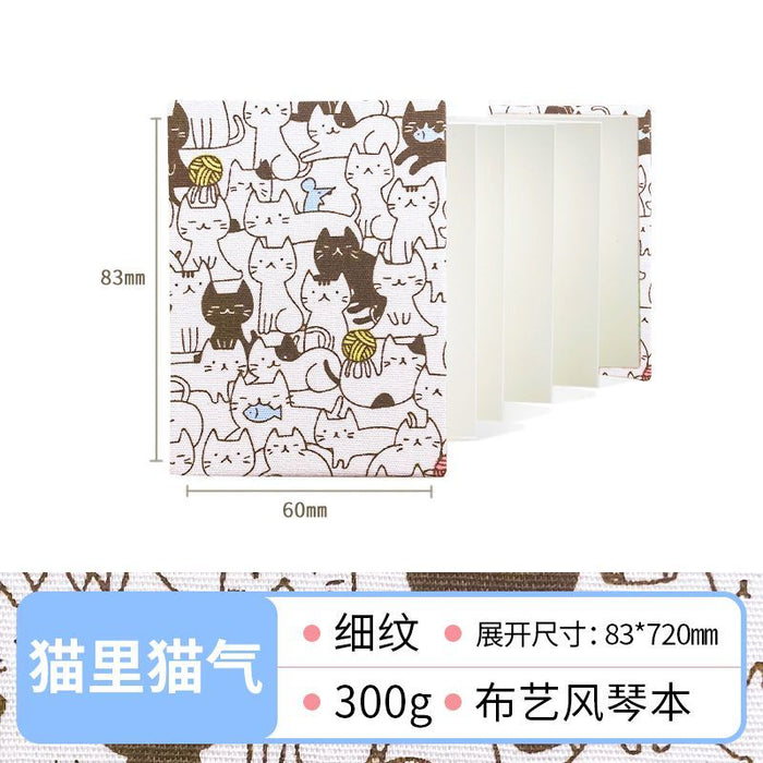 HANDMADE FABRIC WATERCOLOR ORGAN BOOK飞乐鸟手工布艺水彩绘画风琴本 猫里猫气