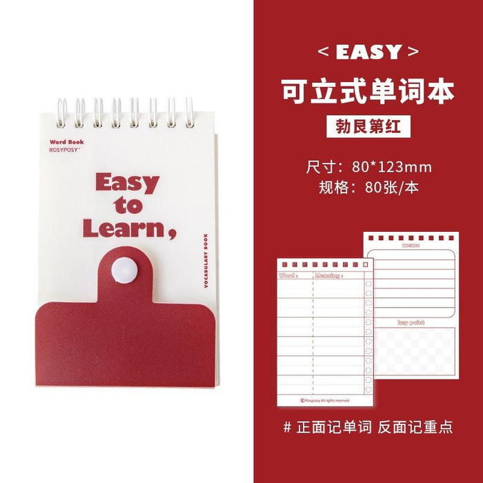 ROSYPOSY Freestanding Flip-up Word Book - EASY Series - Red 可立单词本 EASY款 勃艮第红