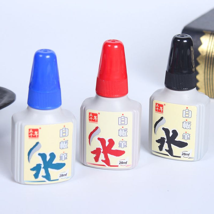 WQN W-020 White Board Marker Ink 五千年W-020白板笔墨水补充液28ml三色可选