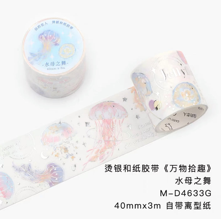CardLover Foil-stamped Decorative Washi Tape 信的恋人 烫银和纸胶带 万物拾趣 水母之舞