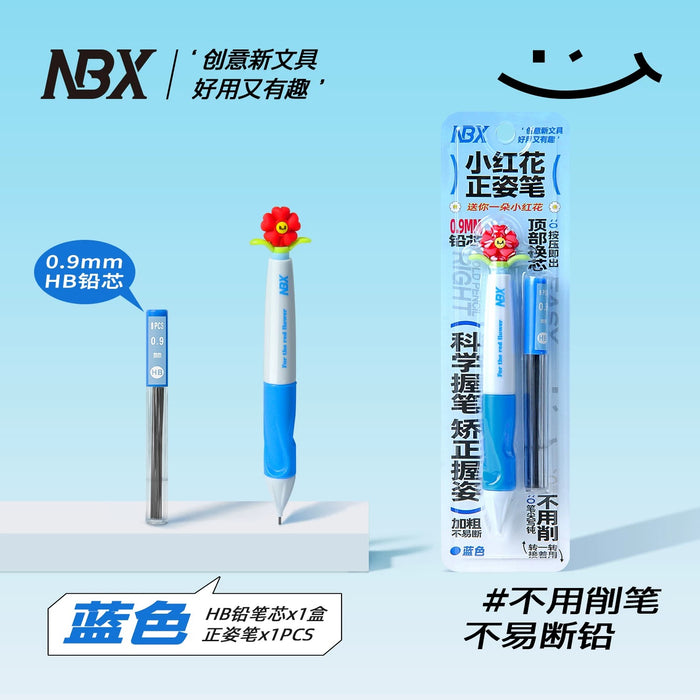 NBX Anti-hook Wrist Straightening Mechanical Pencil - 1.3mm Blue 小红花防勾腕矫姿铅笔 1.3mm 蓝色