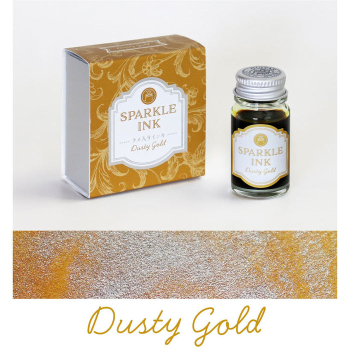 TERANISHI Guitar Series Fountain Pen Sparkle Ink - Dusty Gold 12ml日本寺西化学工业出品 Guitar吉他系列闪粉彩色钢笔墨水 沙金色 12毫升