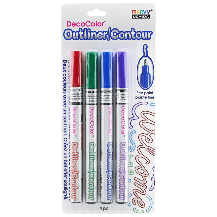 DecoColor Outliner - 4 Colors Fine Tip DecoColor圆头勾线笔 4色