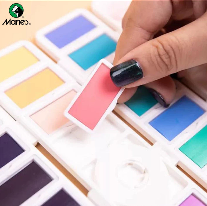 Marie‘s Solid Watercolor 58colors 马利固体水彩 屏风设计 58色