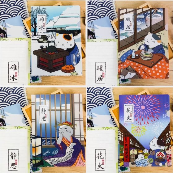 MOORE Japanese Style Cat Themed PP Folder沐染山猫之町系列PP文件夹