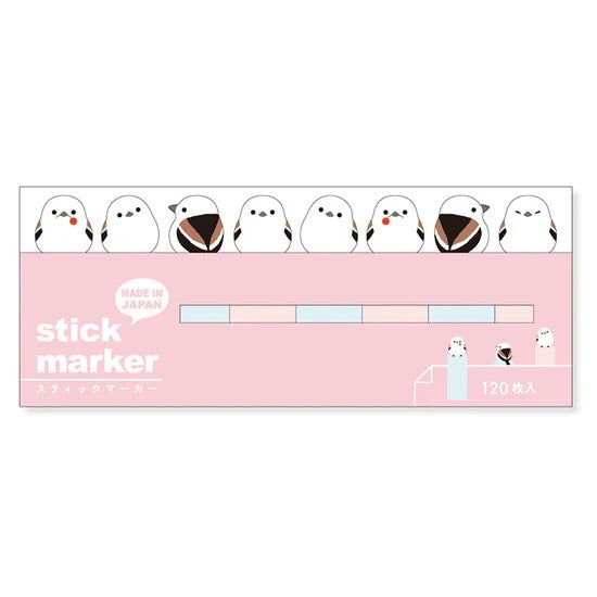 Mind Wave Stick Marker - Parakeet 120pcs 日本Mind Wave索引便利贴120枚 山雀