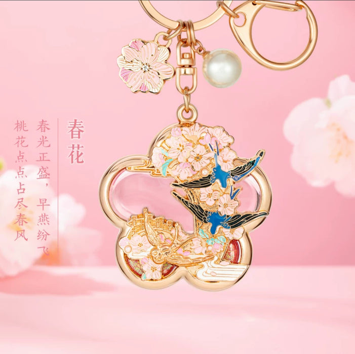 Gifts from the Palace Museum:Glitter Sand Key Chain故宫文创 四季流沙钥匙扣 春花