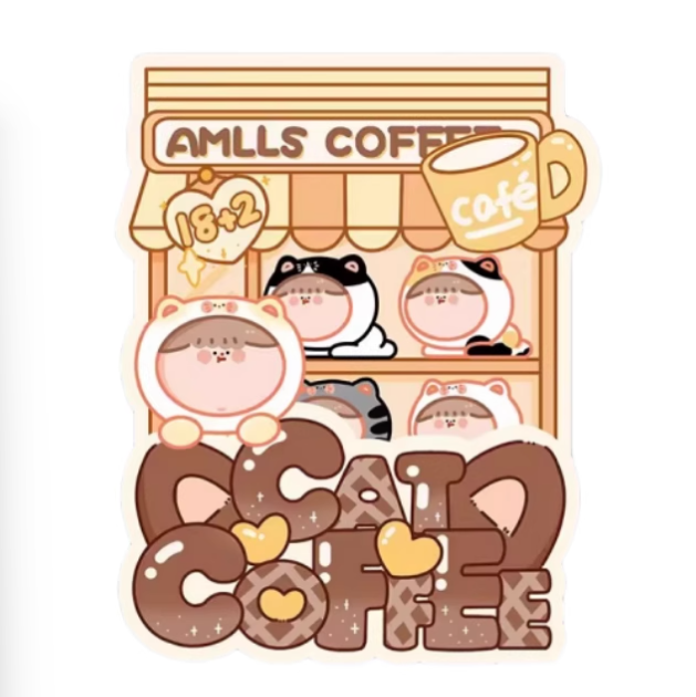 AMLLS CAT COFFEE BLIND BOX阿玛莉莉丝 猫咖萌粒盲袋（每袋5个装）