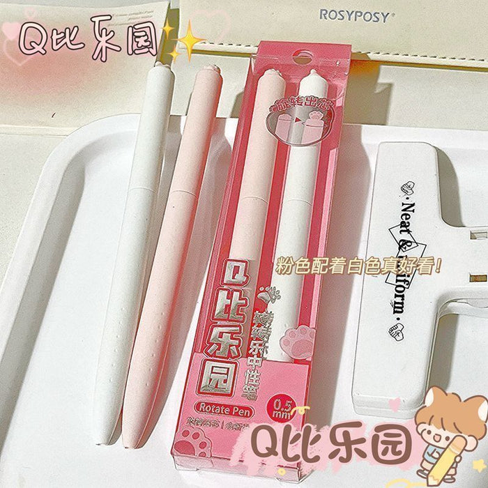 Inmorning Quick Dry Rotate Gel Pen 0.5mm Black 2PCS 一木林Q比乐园转转乐速干中性笔黑色2支装