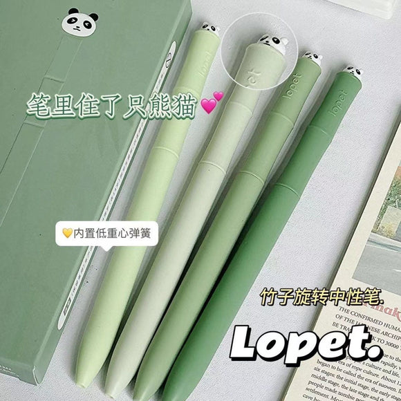 Lopet Panda Style Rotate Gel Pen Black乐派熊猫扭扭笔中性笔可爱竹子笔黑色