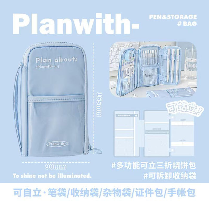 PLANWITH Pen & Storage Bag Blue 友计划可立笔袋多功能收纳袋 蓝色