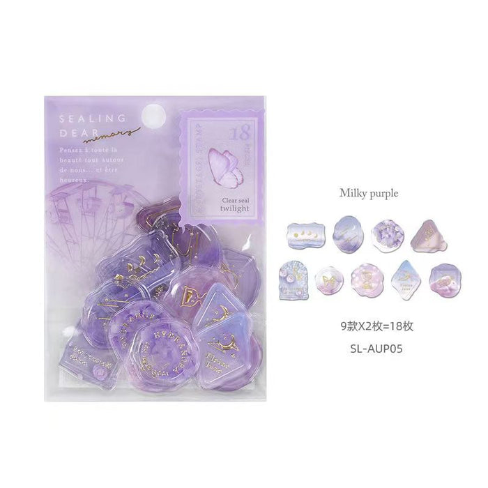 Sealing Paste Milky Purple日系甜美水晶贴纸闪膜贴画立体火漆封印信封装饰 紫色