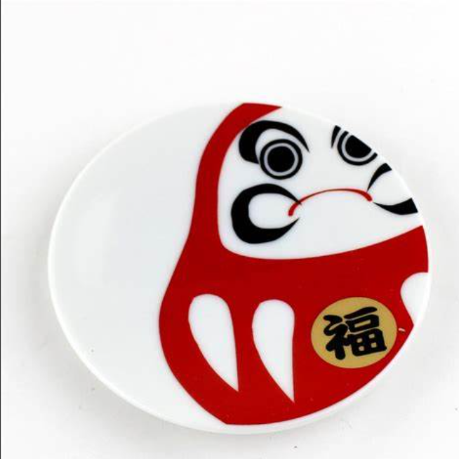 OOMOMO Daruma Doll Porcelain Plate 日式不倒翁图案瓷盘