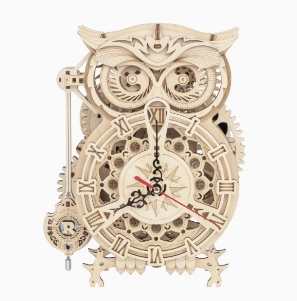 ROKR Owl Clock LK503 若客DIY手工拼装模型 LK503猫头鹰座钟