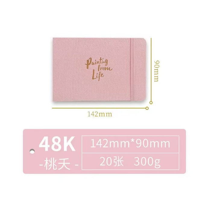 Fabric Watercolor Sketchbook飞乐鸟布艺水彩写生本细纹 桃夭 48K 20张