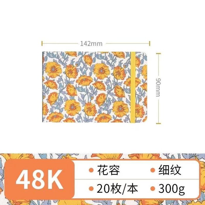 Fabric Watercolor Sketchbook飞乐鸟布艺水彩写生本细纹 花容 48K 20张