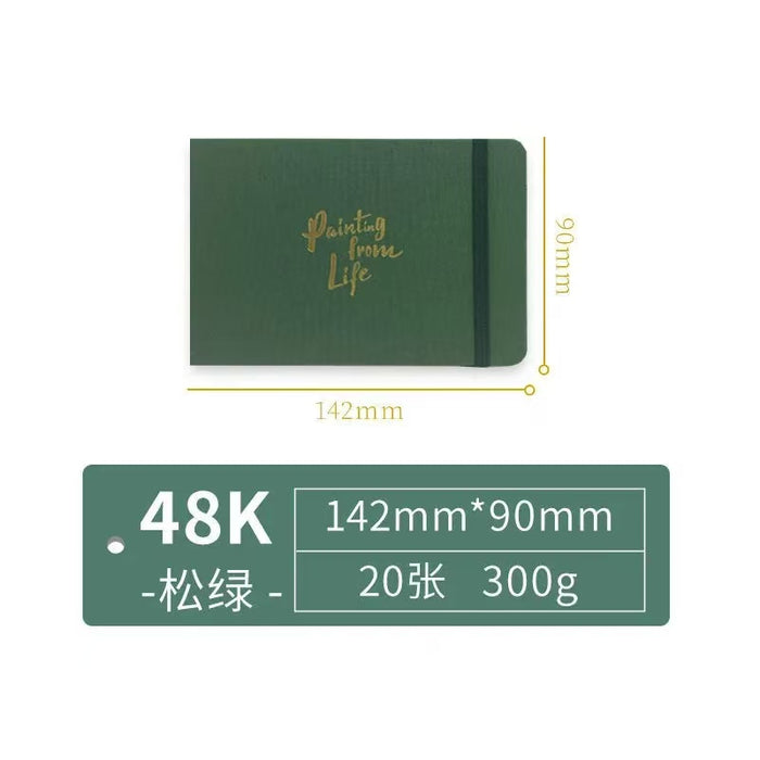 Fabric Watercolor Sketchbook飞乐鸟布艺水彩写生本细纹 松绿 48K 20张