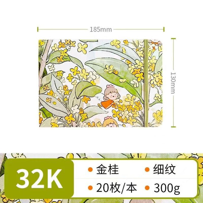 Fabric Watercolor Sketchbook飞乐鸟布艺水彩写生本 金桂 32K 20张