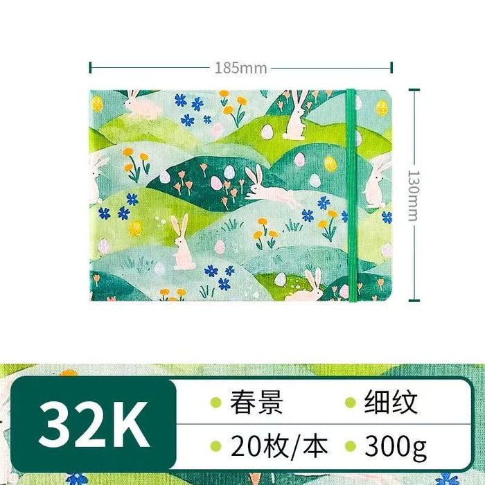 Fabric Watercolor Sketchbook飞乐鸟布艺水彩写生本 春景 32K 20张