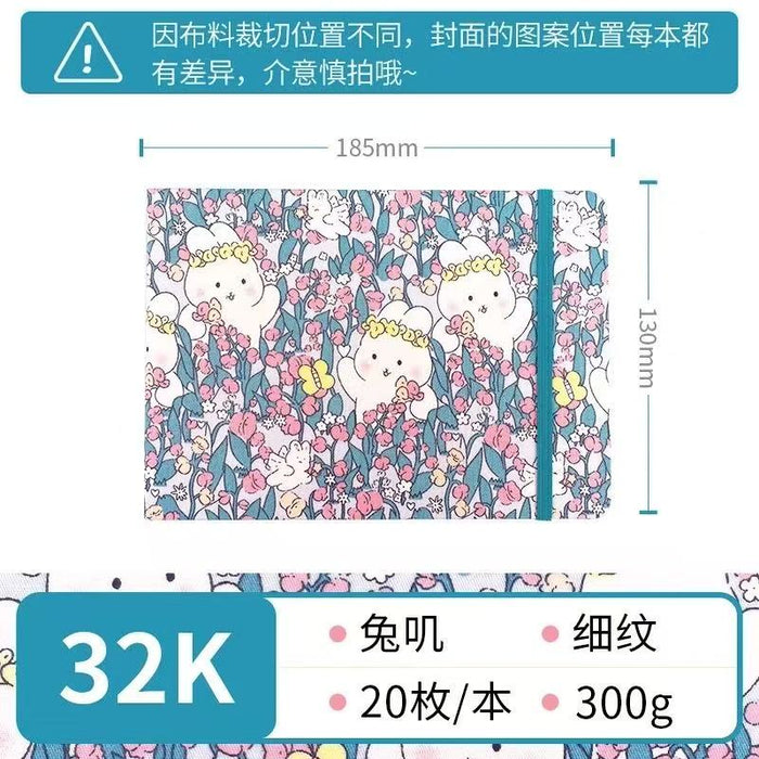 Fabric Watercolor Sketchbook飞乐鸟布艺水彩写生本 兔叽 32K 20张