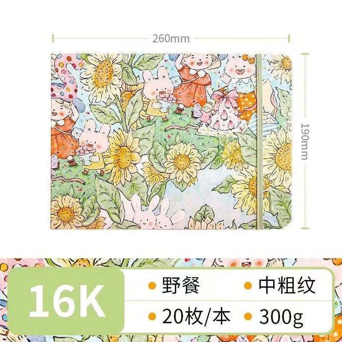 Fabric Watercolor Sketchbook飞乐鸟布艺水彩写生本 野餐 16K 20张
