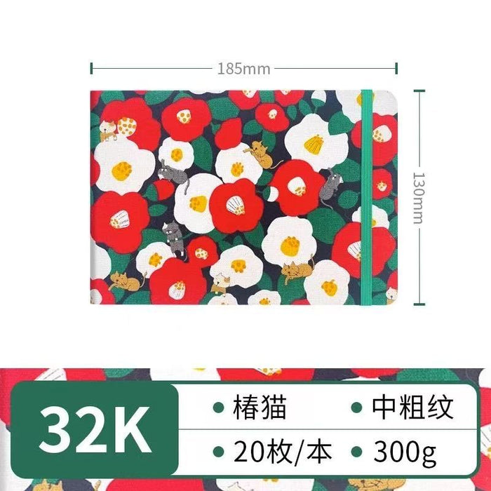 Fabric Watercolor Sketchbook飞乐鸟布艺水彩写生本 椿猫 32K 20张