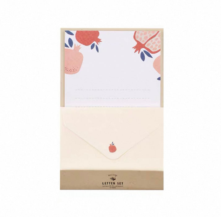 BENZSTORE Artistic Letter Paper & Envelopes Set 日系小清新文艺信纸信封套装 信纸10张信封3枚 石榴