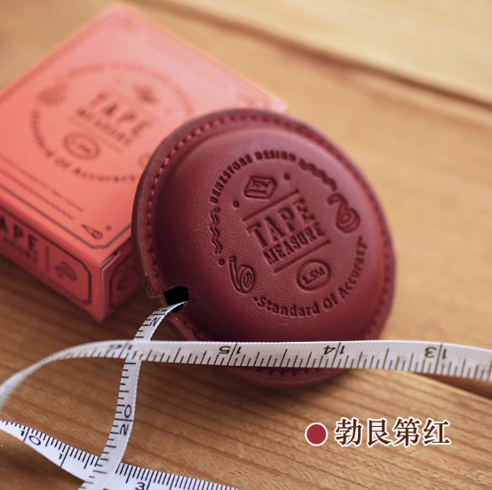 BENZSTORE Tape Measure - Burgundy 本字时多马卡龙曲奇自动回收卷尺 1.5米皮面圆形软尺 勃艮第红色