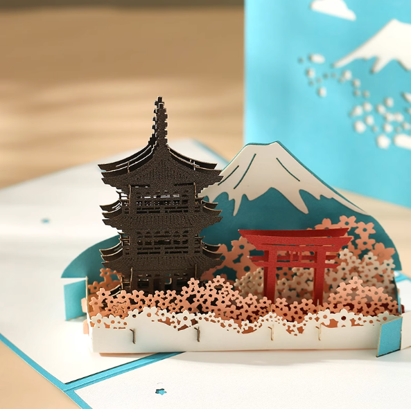 Artistic 3D Pop-up Greeting Card 创意3D立体贺卡 富士山