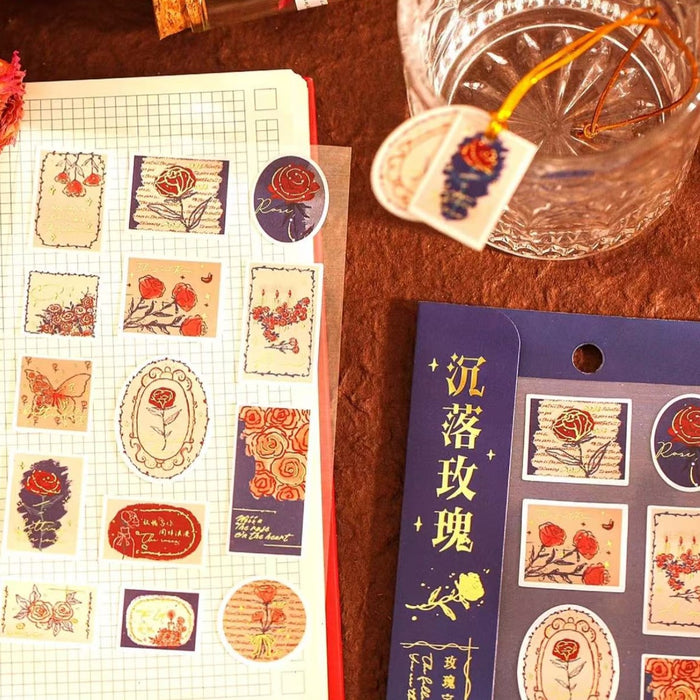 MR.PAPER Falling Rose Series Decorative Stickers 纸先生玫瑰宇宙系列装饰贴纸