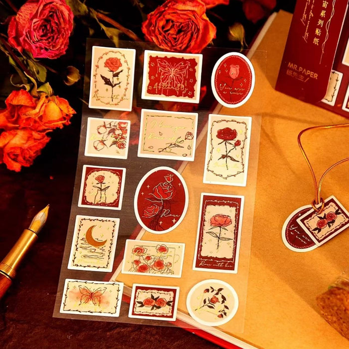 MR.PAPER Falling Rose Series Decorative Stickers 纸先生玫瑰宇宙系列装饰贴纸