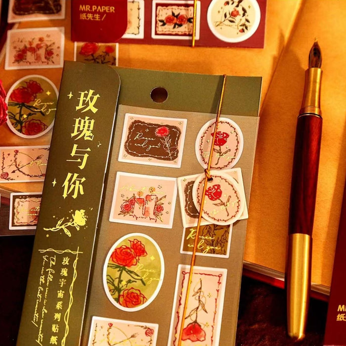 MR.PAPER Falling Rose Series Decorative Stickers 纸先生玫瑰宇宙系列装饰贴纸