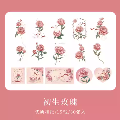 MR.PAPER Wild Rose Series Stickers 纸先生玫瑰隐喻系列贴纸包
